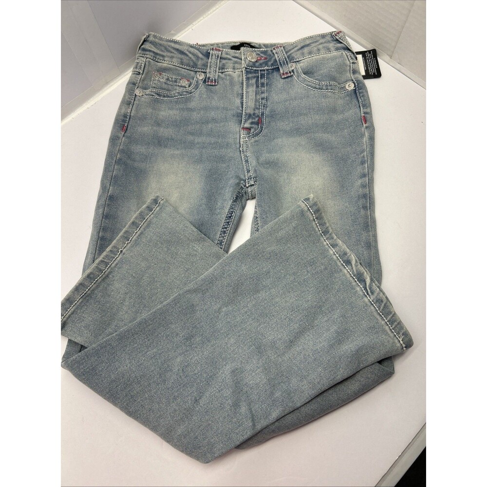 Girls SZ 8 True Religion Joey Hi Rise Flare Embroidered Pockets 5 Pocket New Tag